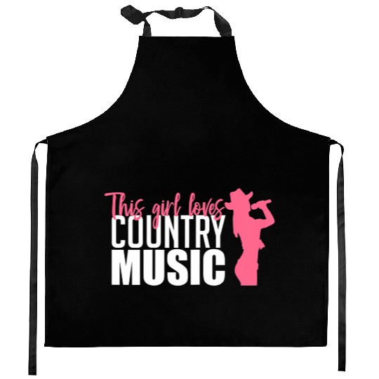 This Girl Loves Country Music A Western Folk Fan Kitchen Aprons