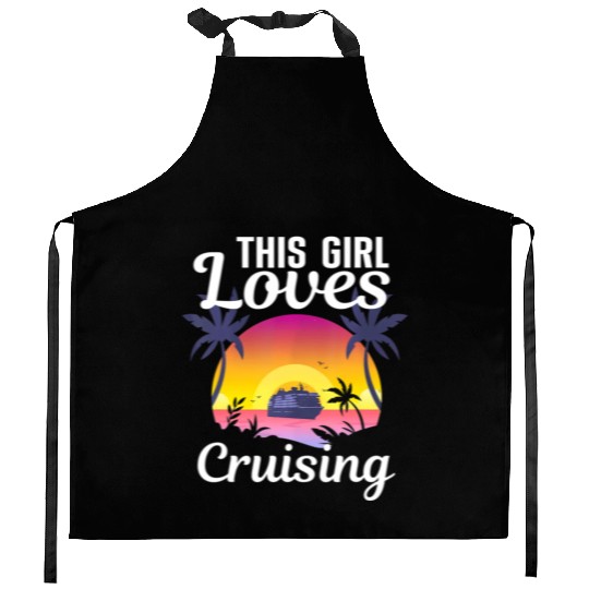 Cool Cruising Cruise Ship Travel Lover Kitchen Aprons