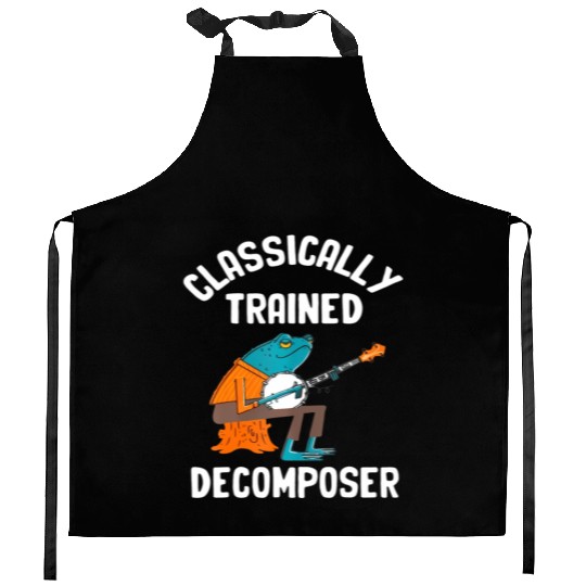 Classically Trained Decomposer Funny Frog Playing Kitchen Aprons