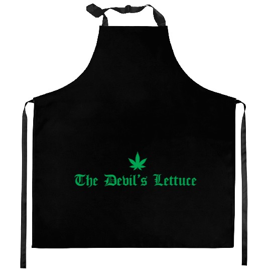 The Devil s Lettuce Green Kitchen Aprons