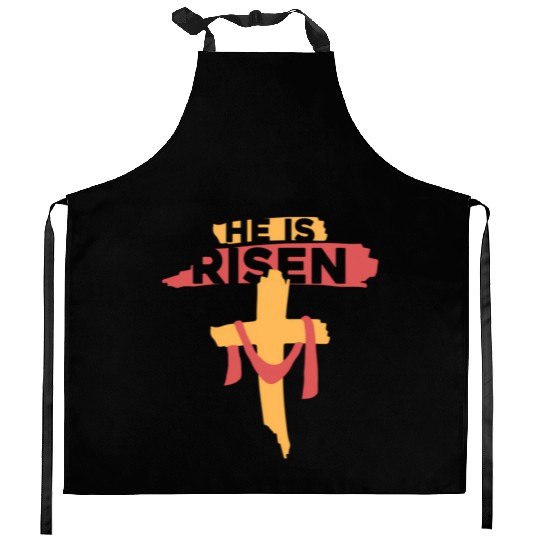 He Is Risen Christian Easter Kitchen Aprons