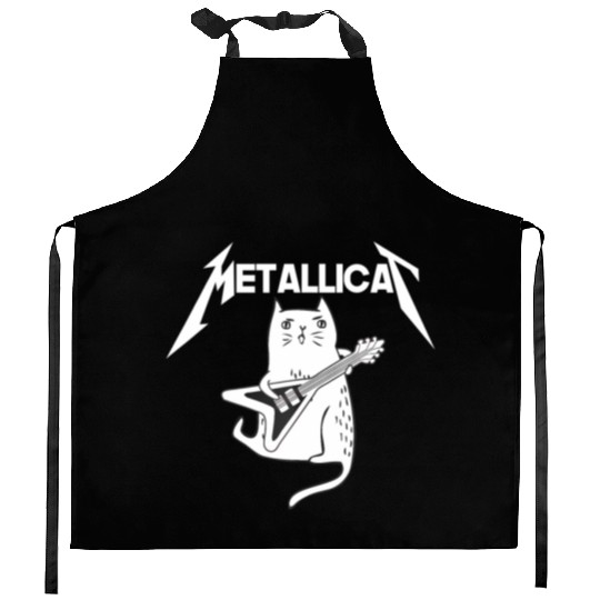Mettalicat Rock Band Guitar Funny Christmas Kitchen Aprons