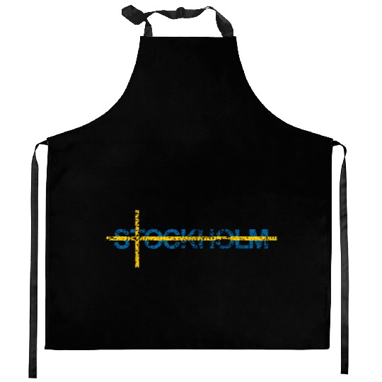 Stockholm Sweden Flag Proud Swede Swedish Travel Kitchen Aprons