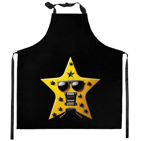 Rock and Roll Royalty The Guitar of a Star Kitchen Aprons