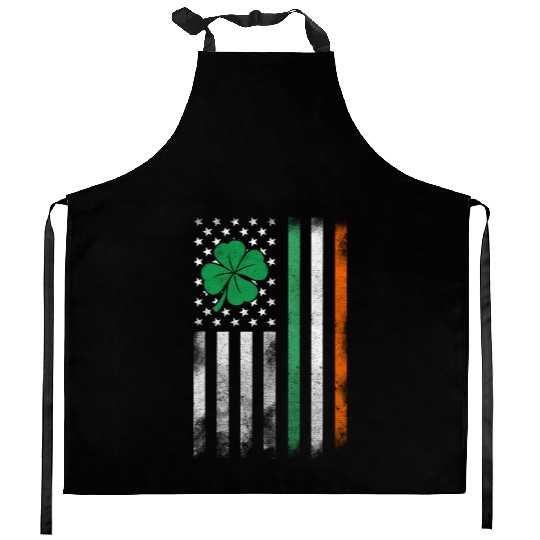 St Patrick'S Day Irish American Flag Vintage Kitchen Aprons