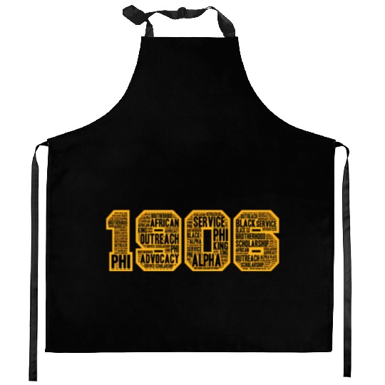 Mens Alpha African Fraternity Hand Sign 1906 Words Kitchen Aprons