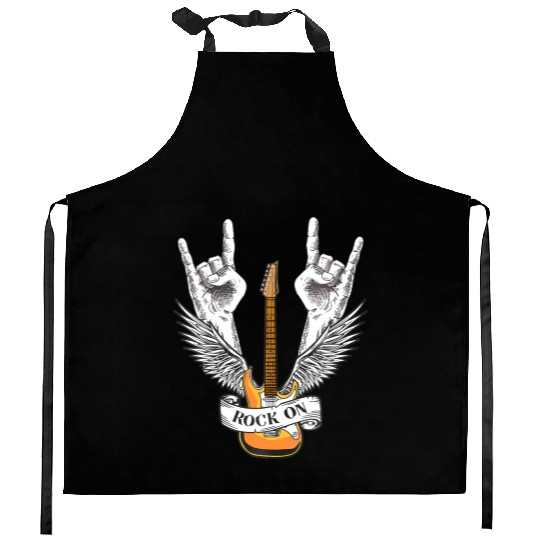 Rock And Roll - Electronic Rock Guitar Kitchen Aprons