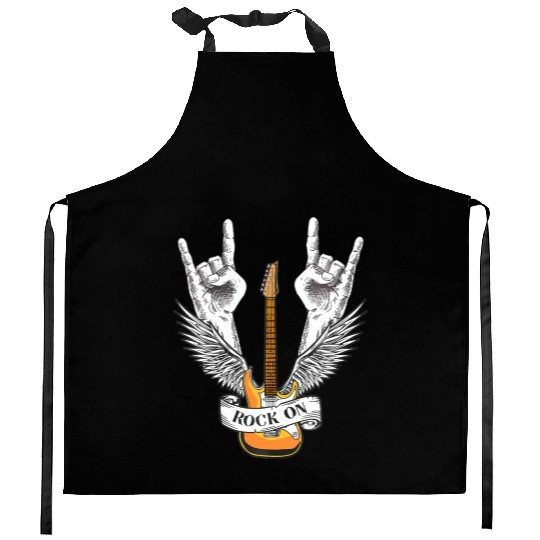 Rock And Roll - Electronic Rock Guitar Kitchen Aprons
