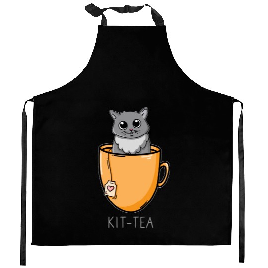 Kit Tea Cat Kitten Lover Kitchen Aprons