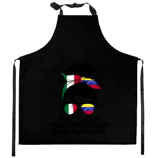 Half Italian Half Venezuelan Italy Venezuela Mix Kitchen Aprons