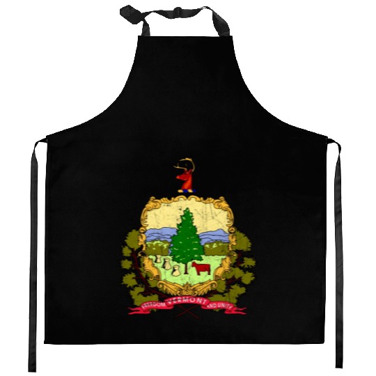 Vermont Flag State Vintage Kitchen Aprons