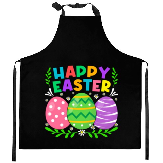Happy Easter Day Bunny Eggs Easter Kitchen Aprons