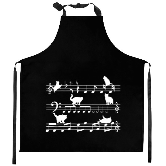 Funny Cat Music Kitchen Aprons
