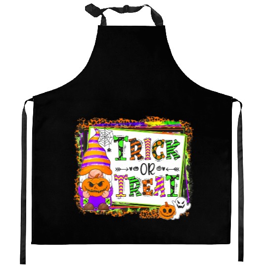 Halloween Gnomes Witch Autumn Trick Or Treat Kitchen Aprons