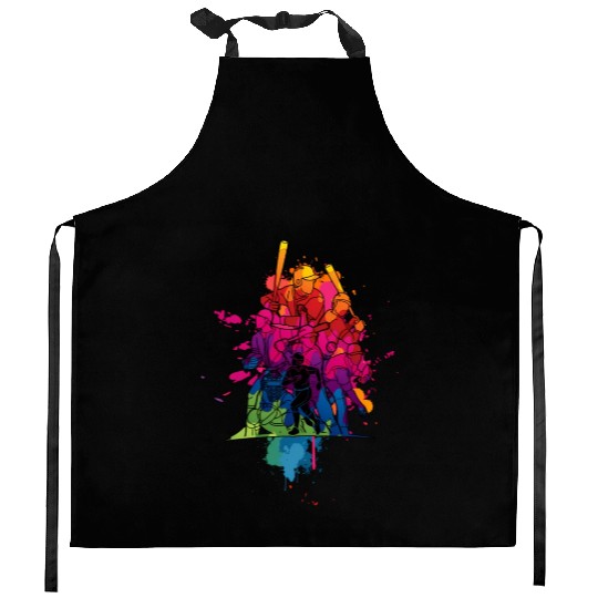 Baseball Catcher Pitcher Batter Tees For Youth Kitchen Aprons