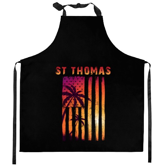 St Thomas Us Virgin Islands Patriotic Flag Kitchen Aprons