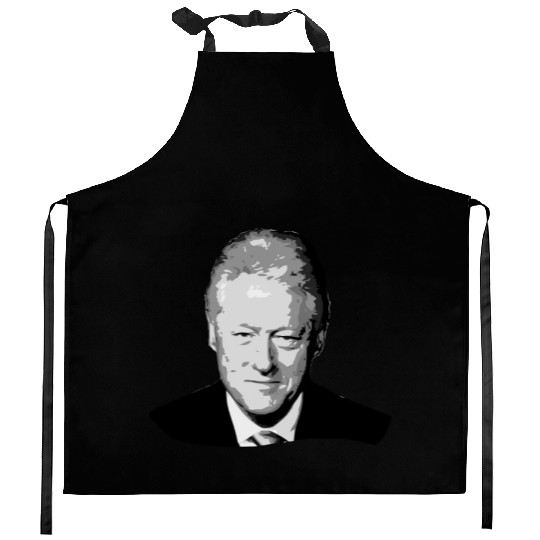 Bill Clinton Grayscale Pop Art Kitchen Aprons