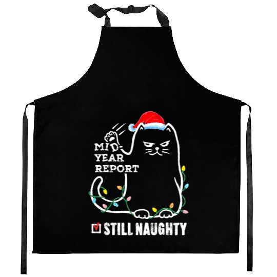 Cat Christmas In July Mid Year Report Still Kitchen Aprons
