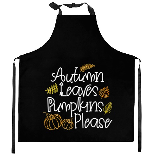 Autumn Leaves Pumpkins Please Thanksgiving Fall Kitchen Aprons