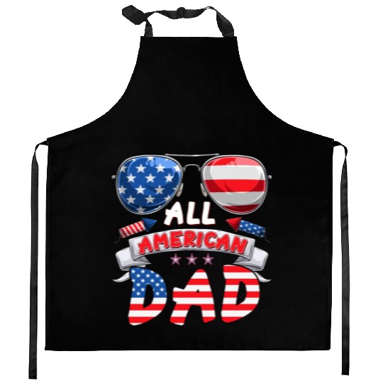 All American Dad US Patriots Fathers America Party Kitchen Aprons