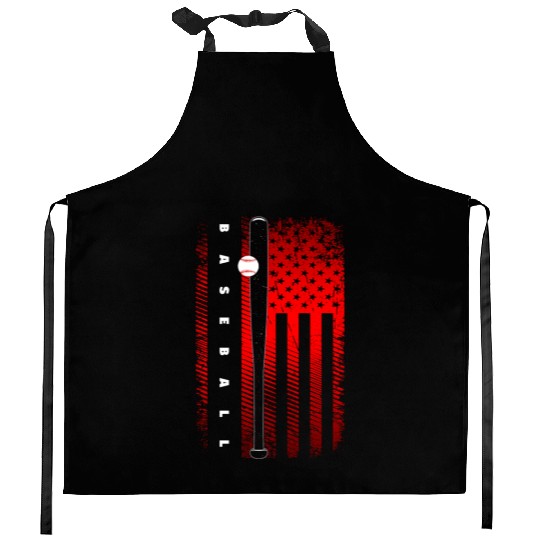 American Flag Baseball - Baseball Kitchen Aprons