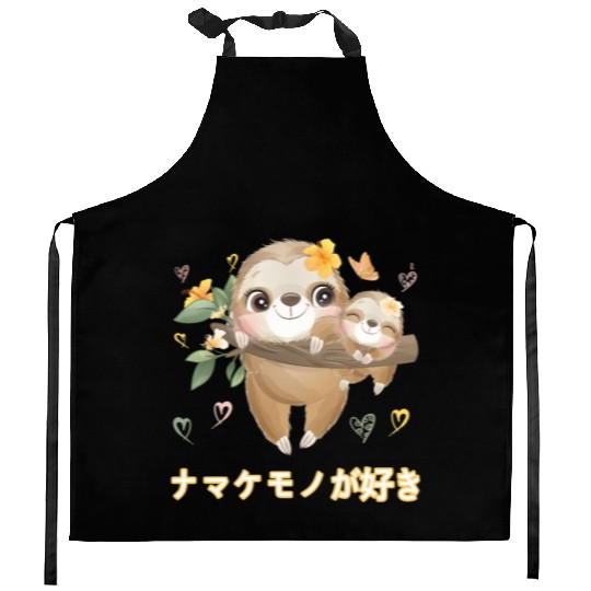 I Love Sloths Love Mom Sloth Kitchen Aprons