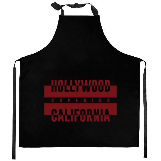 Hollywood California red Kitchen Aprons