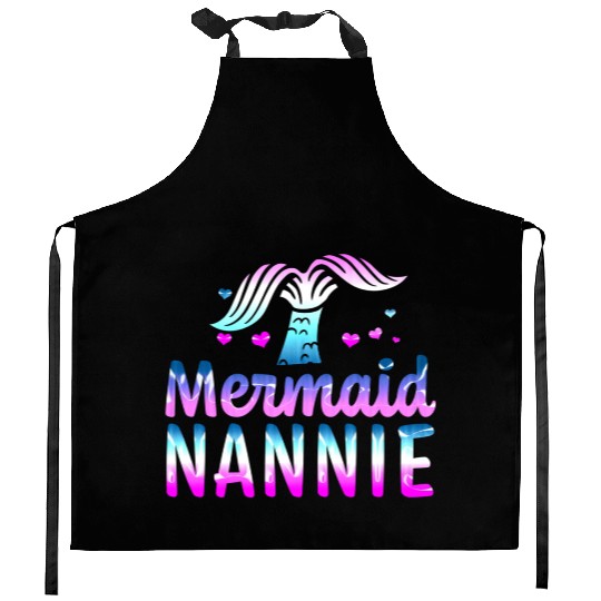Mermaid Nannie Grandma For Mothers Day Kitchen Aprons