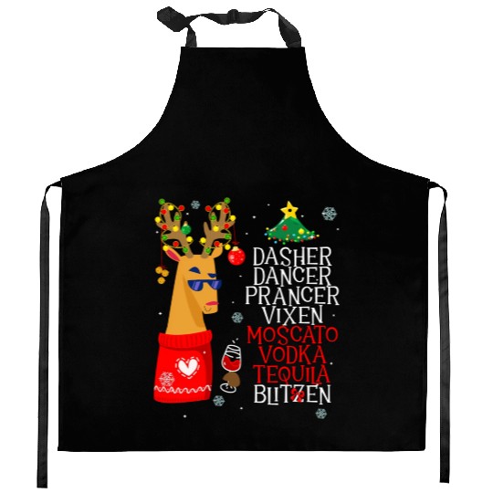 Dasher Dancer Prancer Alcohol Dasher Dancer Wo'S Kitchen Aprons
