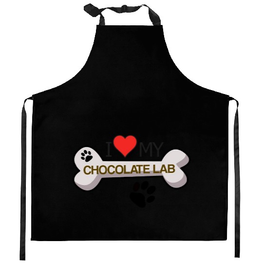 Chocolate Labrador - I Love My Chocolate Lab Kitchen Aprons