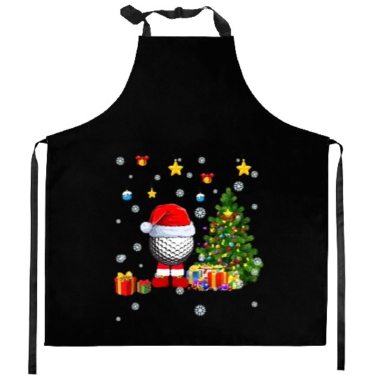 Santa Golf Ball Christmas Tree Player Coach Fan Kitchen Aprons