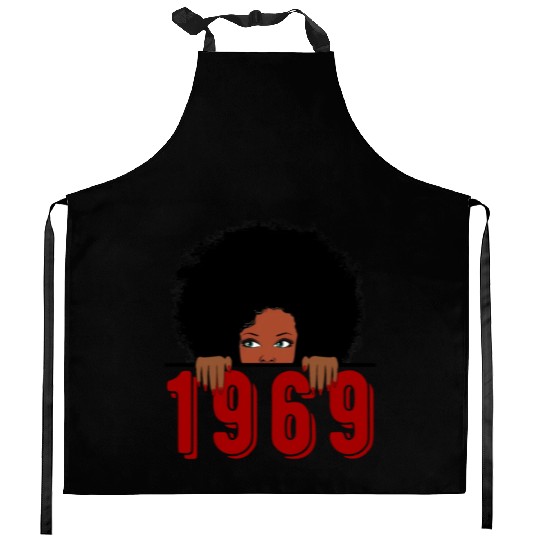 Black Queen Born In 1969 50Th Awesome Kitchen Aprons