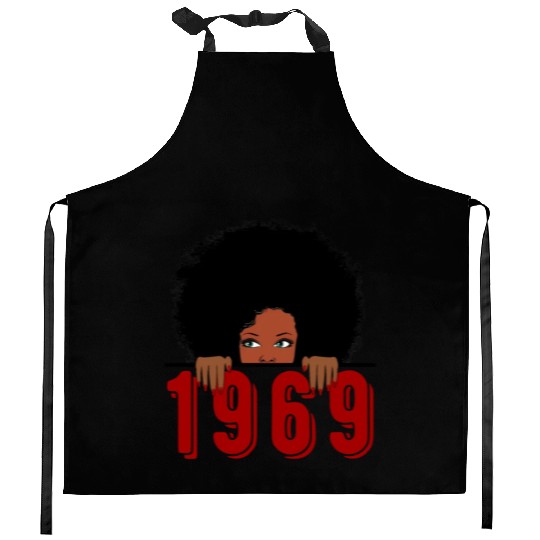 Black Queen Born In 1969 50Th Awesome Kitchen Aprons