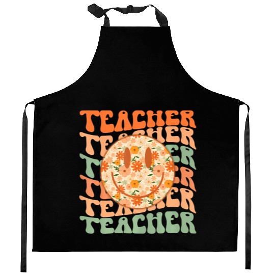 Groovy Teacher Inspirational Colorful Back to Kitchen Aprons