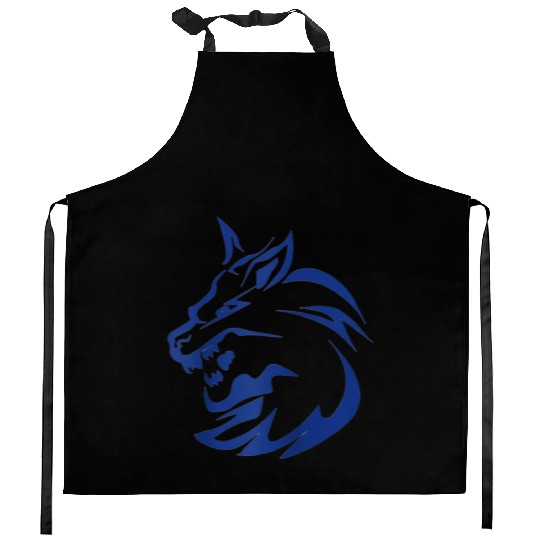 lightning lone wolf design raglan baseball Kitchen Aprons Tan