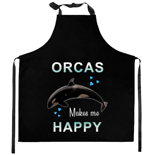 Orcas Make Me Happy Killer Whale Kitchen Aprons