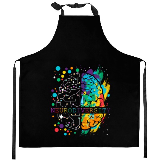 Embrace Neurodiversity Brain Autism Kitchen Aprons