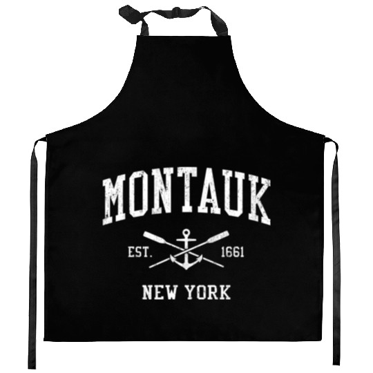 Montauk Ny Crossed Oars Boat Anchor Sports Kitchen Aprons