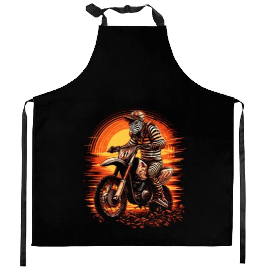 Dirt Bike Zebra Biker Motocross Motorcycle Racer R Kitchen Aprons