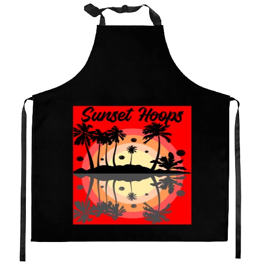 Basketball Gift: Sunset Hoops Kitchen Aprons
