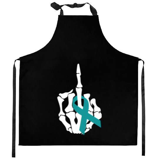 Fuck Ovarian Cancer Middle Finger Ovarian Cancer A Kitchen Aprons