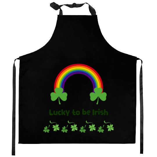 Lucky to be Irish green Kitchen Aprons
