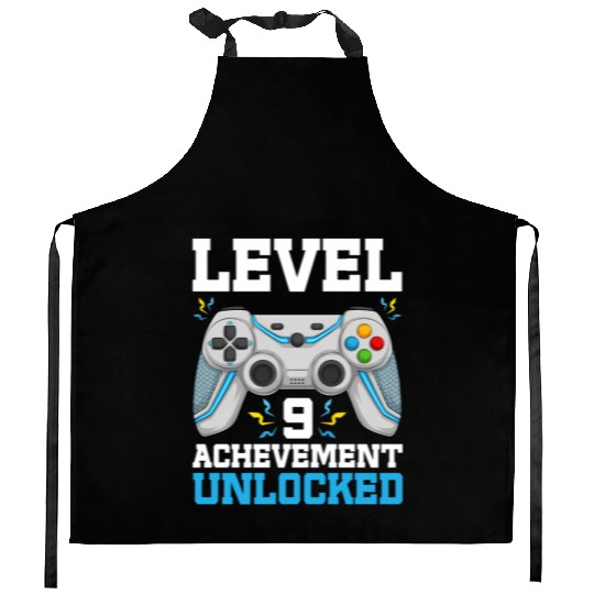 Nine 9Yr Bday Son Gamer 9Th 9 Kitchen Aprons