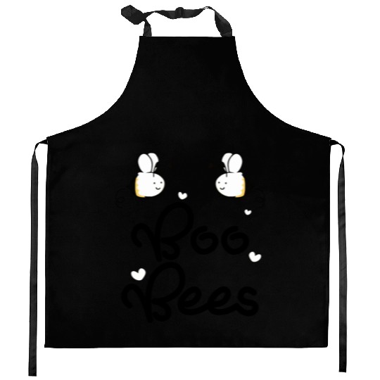 boo bees green Kitchen Aprons