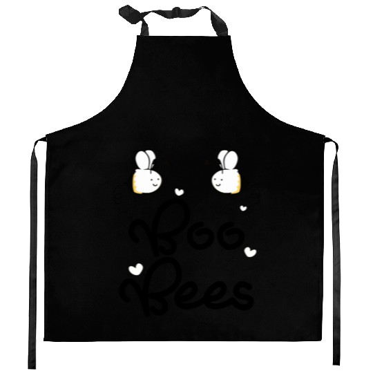 boo bees green Kitchen Aprons