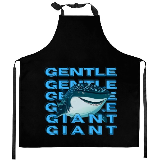 whale shark the Gentlle Giiant Kitchen Aprons