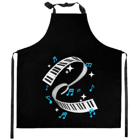 Piano Player Product Piano Teacher Keyboard Notes Kitchen Aprons