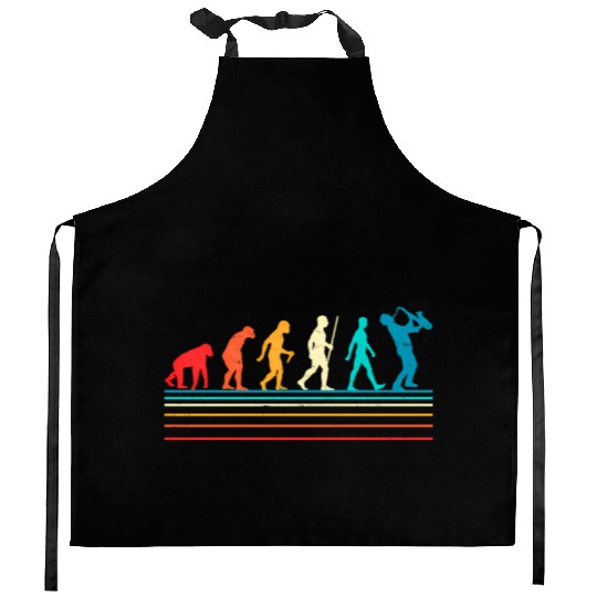Saxophone Retro Vintage Evolution Of Kitchen Aprons