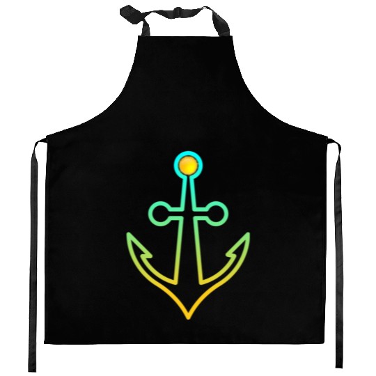 Preppy Nautical Anchor For Sailors Boaters Kitchen Aprons