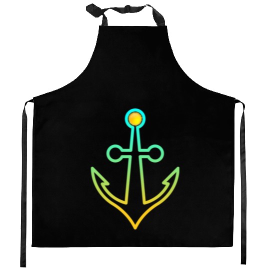 Preppy Nautical Anchor For Sailors Boaters Kitchen Aprons
